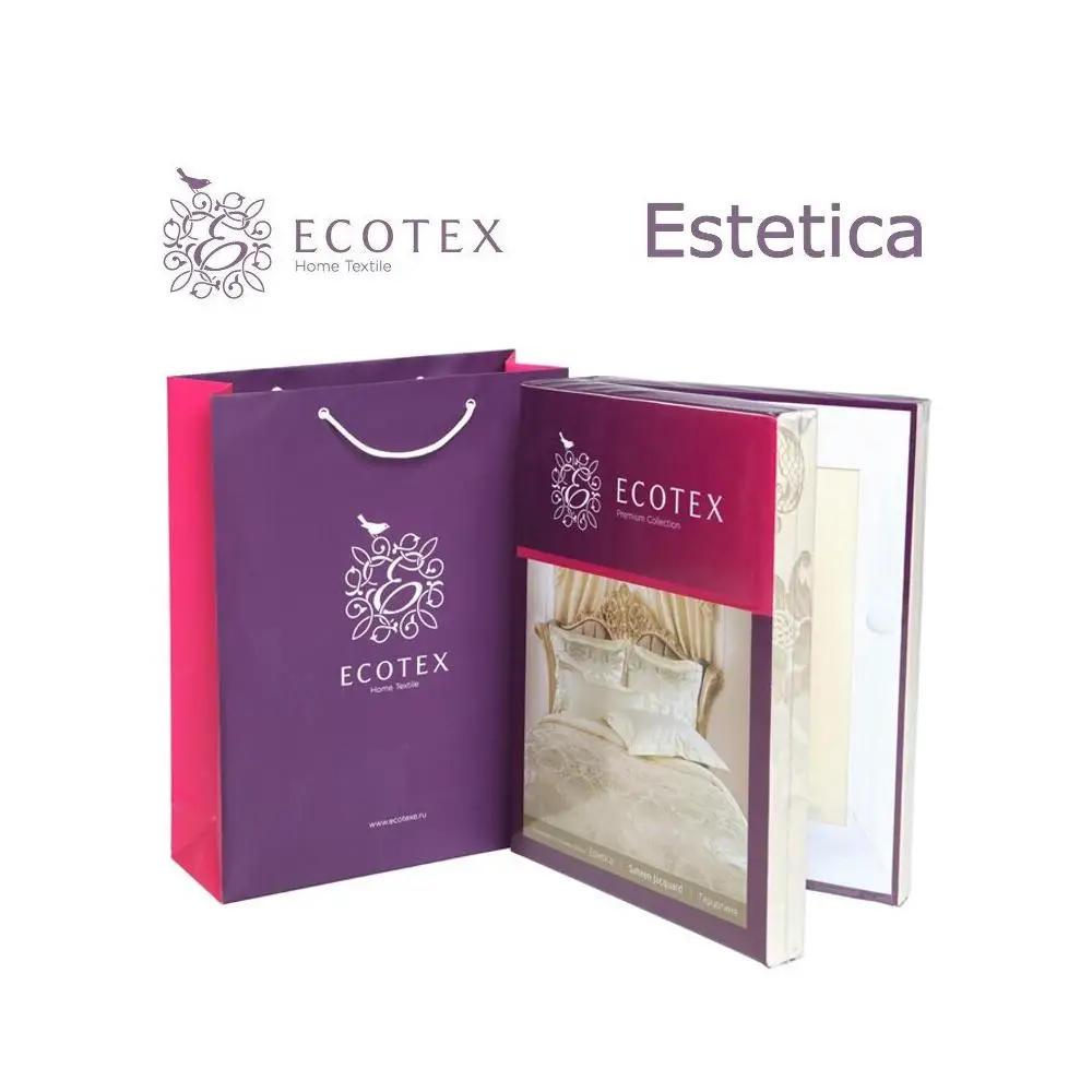 Постельное белье Ecotex Джорджия сатин-жаккард | Евро 1.5 сп Дуэт Дом и сад