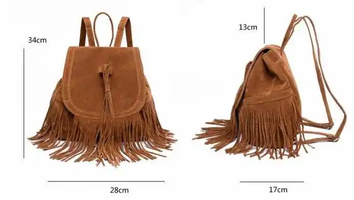 

New tassel women's backpack European and American shoulder bag fashion casual women's travel backpack
