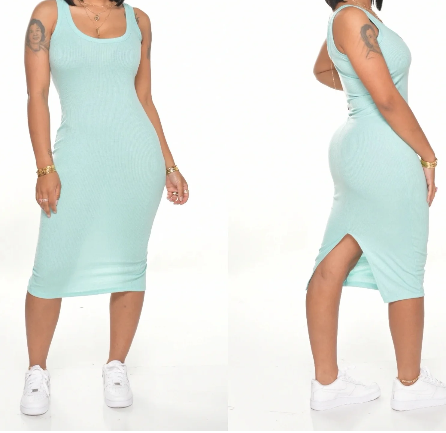 

Summer Women Beach Dress Bikini Swimming Cover Ups Sexy Solid Back Split Bathing Suit Cover-Ups Plain Dyed Sleeveless Swimwear
