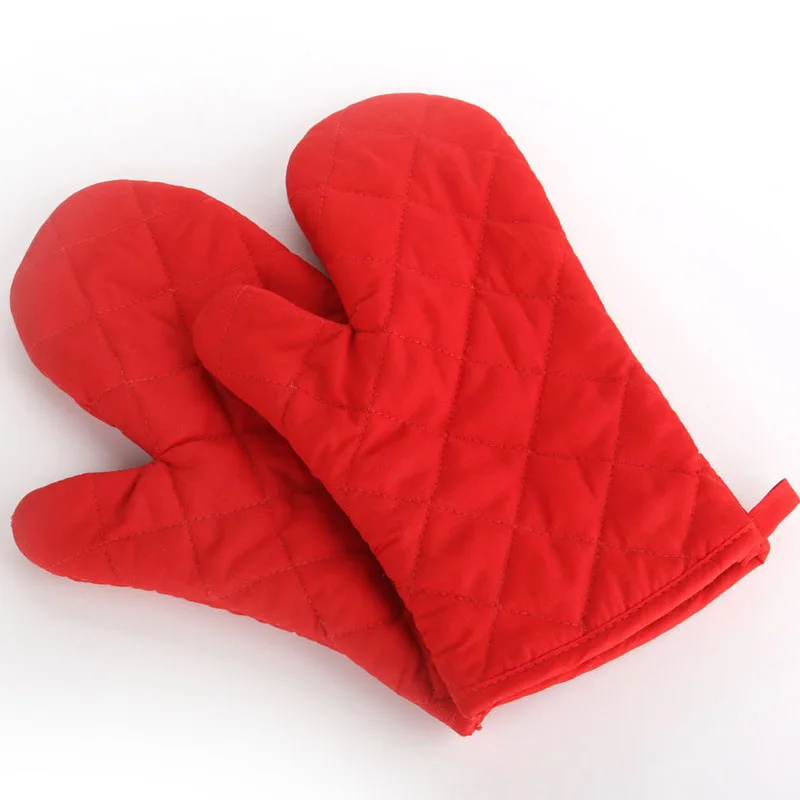 

Hot Sale High-temperature Thick Hot Insulation Microwave Oven Gloves Kitchen Supplies 1PC Cotton Professional Solid Oven Mitts