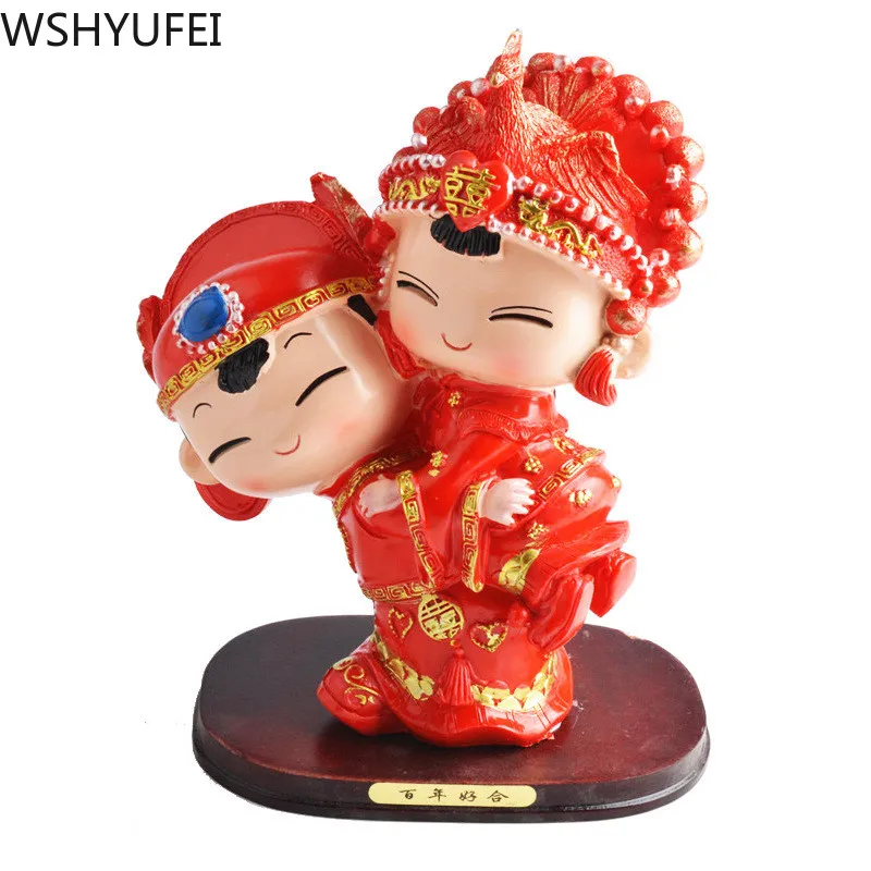 

Romantic Couples Figurines Cute Boy and Girl Wedding Dolls ornament miniature garden decoration Home living room Decor Accessory