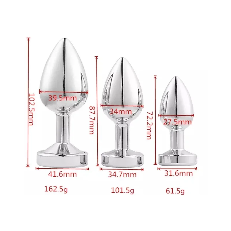 Лампа для БДСМ анальная пробка с кристаллами светящаяся металлическая | Красота