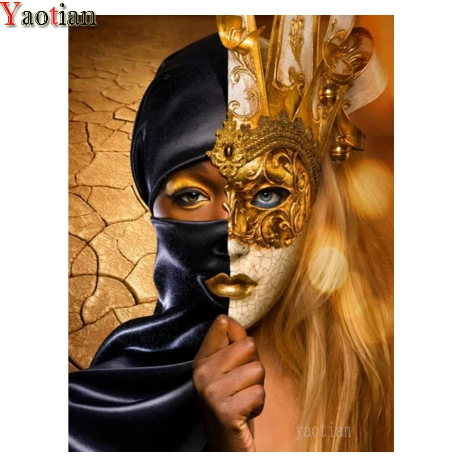 

Mask Woman Carnival Gift Diamond Painting 5D Diamond Embroidery Cross Stitch Full Drill Square Round Diamond Mosaic Kit Decor