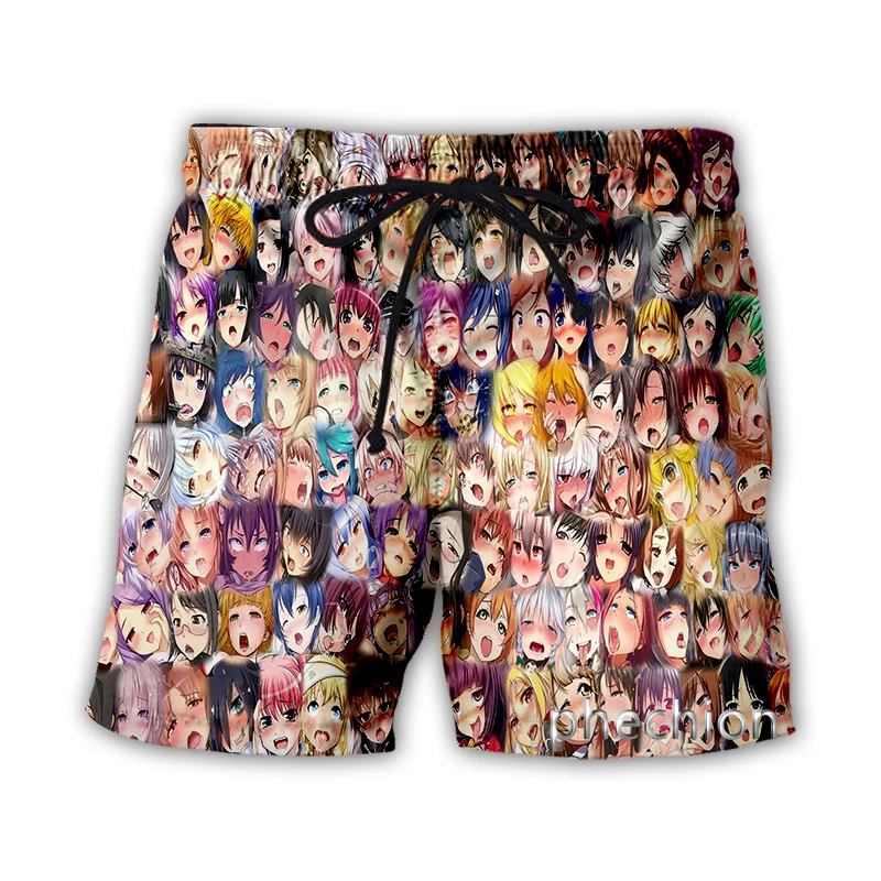Phechion новые модные мужские/женские аниме Ahegao 3D Печатные повседневные короткие