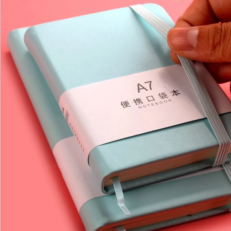 

F2TA PU Notebook Notepad A7 A6 Notebook Portable Stationery Travel Journal Book Student Office Supplies Writing