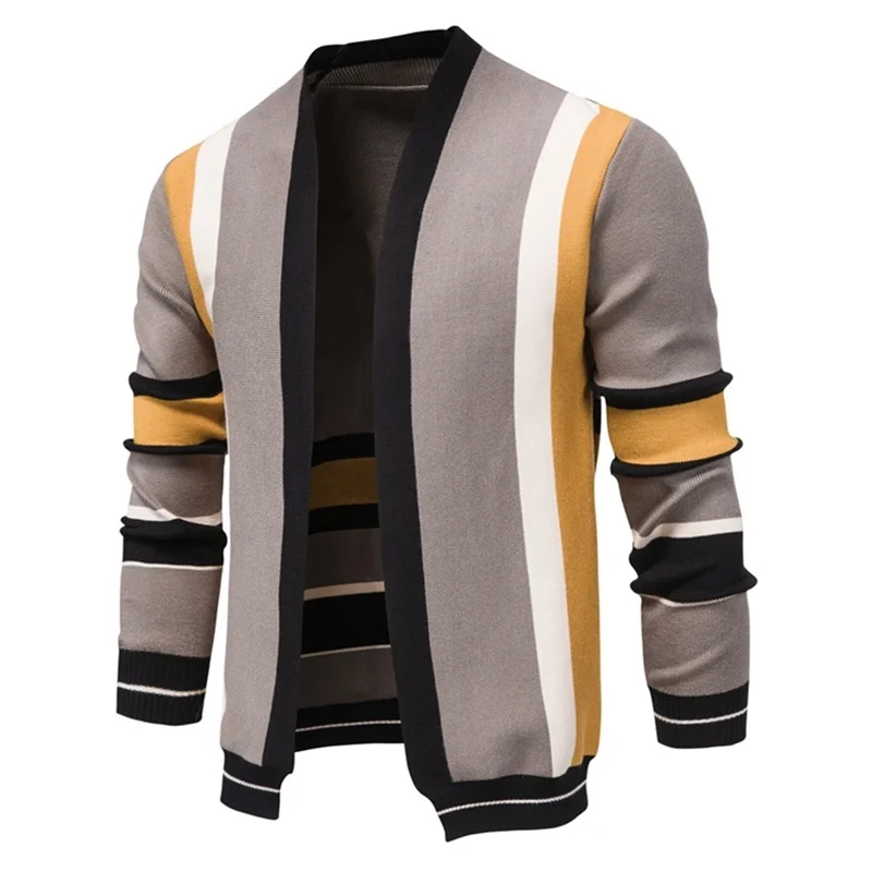 

Новинка 2021, шерстяной яркий качественный кардиган, мужские повседневные вязаные облегающие свитера, мужские Модные теплые осенне-зимние му...