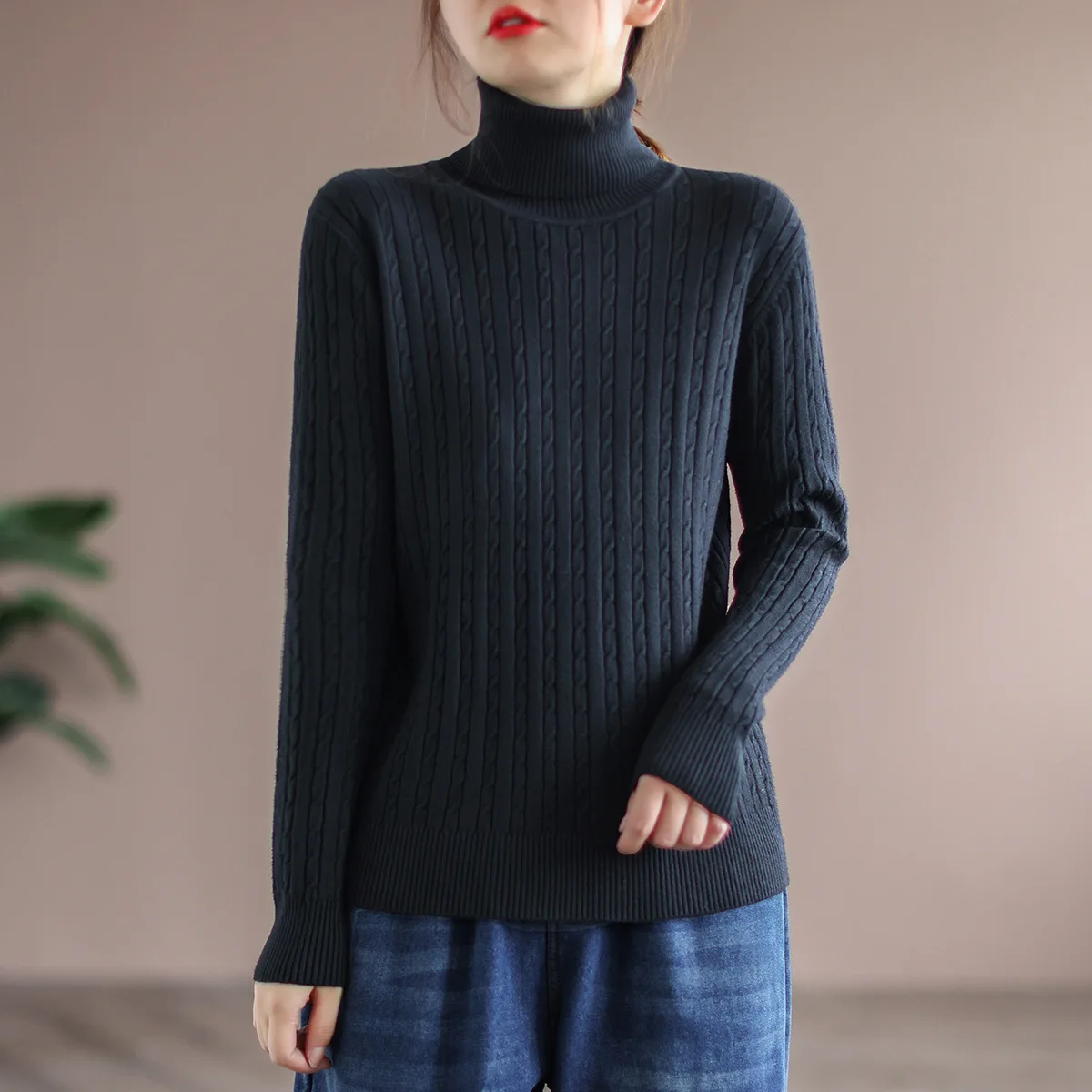 

Водолазка с длинным рукавом, пуловер, шерстяной свитер, новинка осень-зима 2021