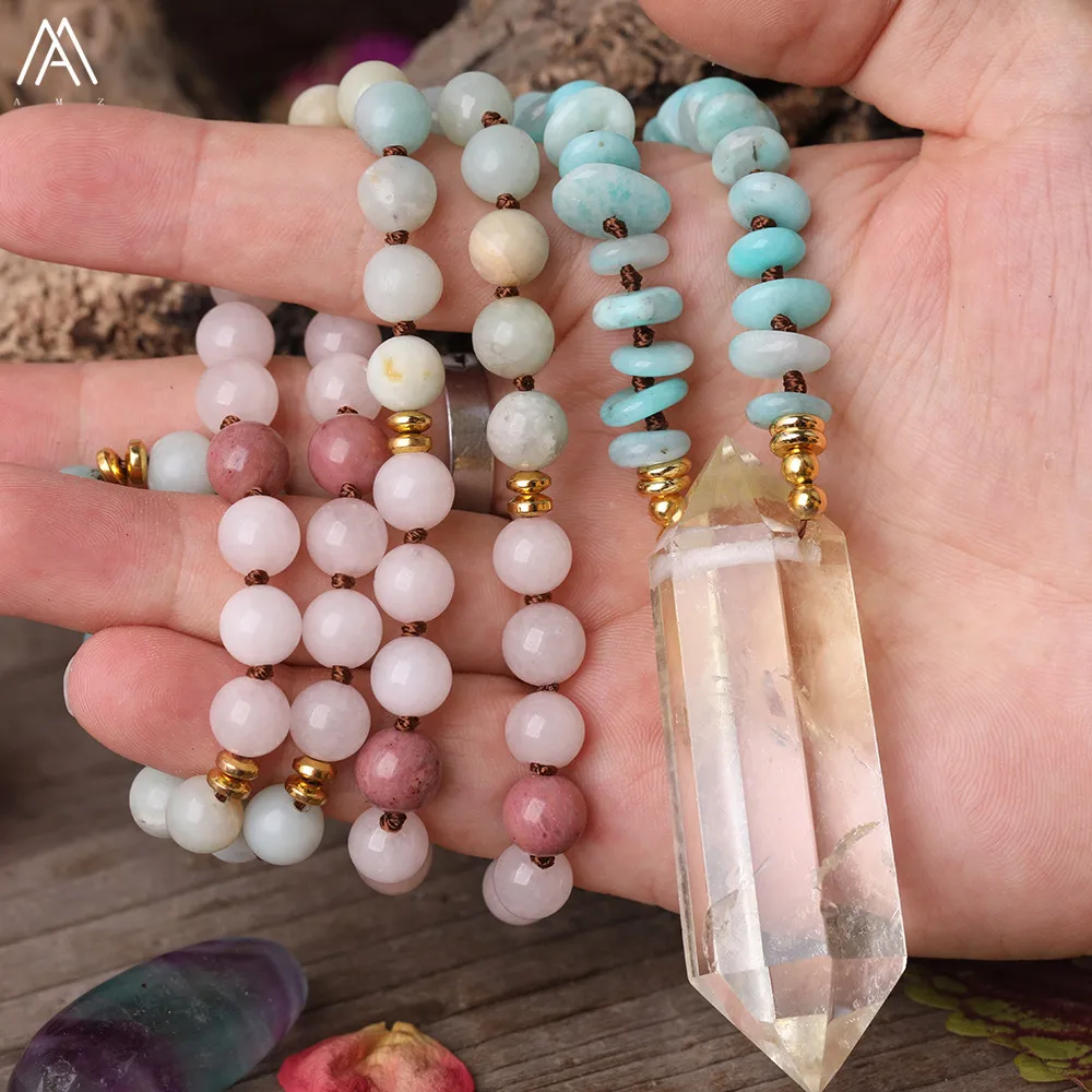 Натуральный цитрин кварцевый двойной точечный кулон Amazon камень чип бусины 8 мм