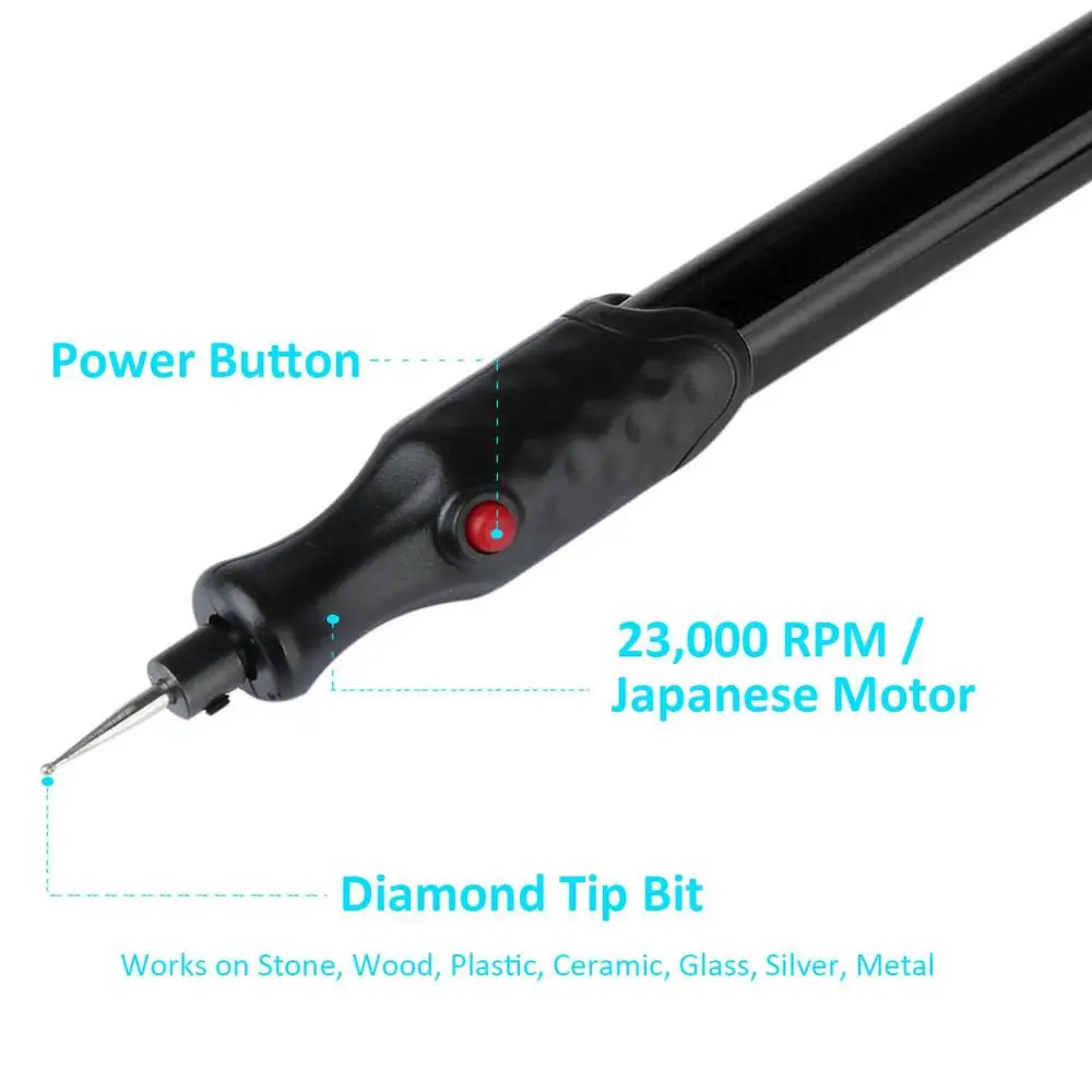 Гравер ручка электрический гравировальный инструмент 3 алмазных биты гравировка