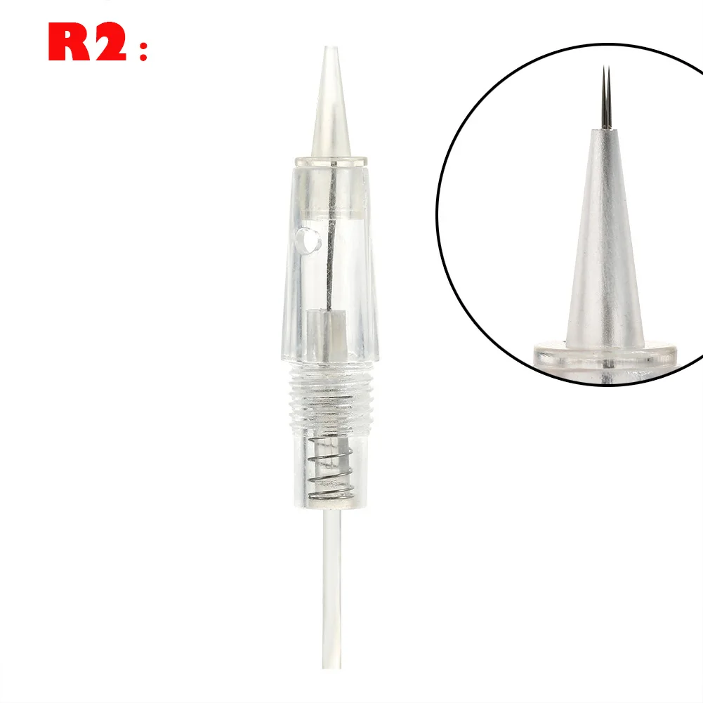 Иглы для татуировки 10 шт. R1/R1 тупой/R2/R3/R5/R7 одноразовые винтовые картриджи ручка для микроблейдинга Перманентный макияж машина аксессуары
