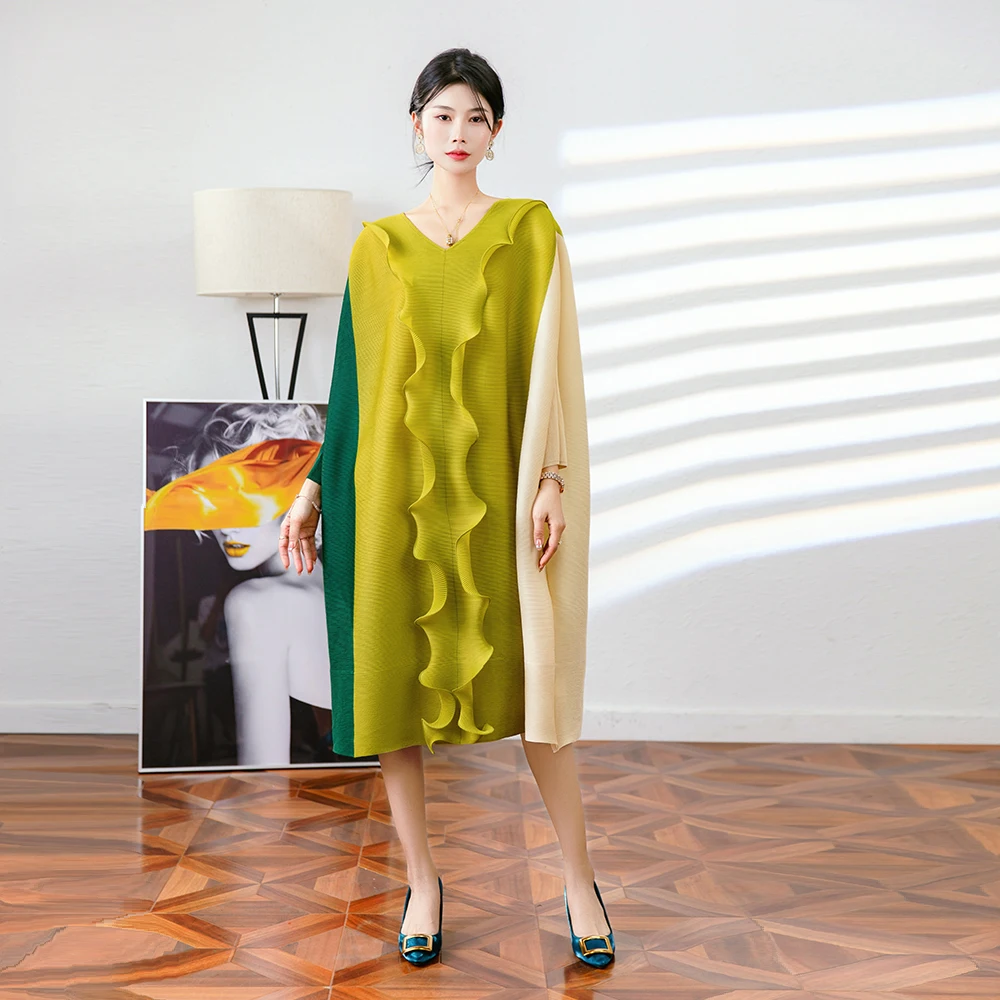 Благородная женская модная одежда летнее платье с рукавом летучая мышь