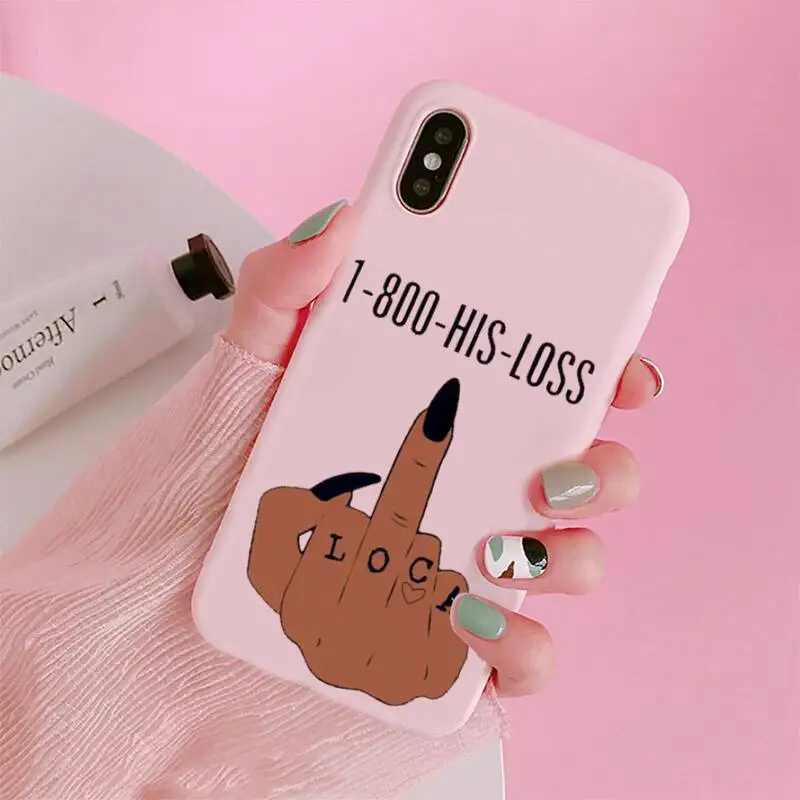 

Black girl Phone Case Candy Color Pink for iPhone 11 pro XS MAX 8 7 6 6S Plus X 5S SE 2020 XR
