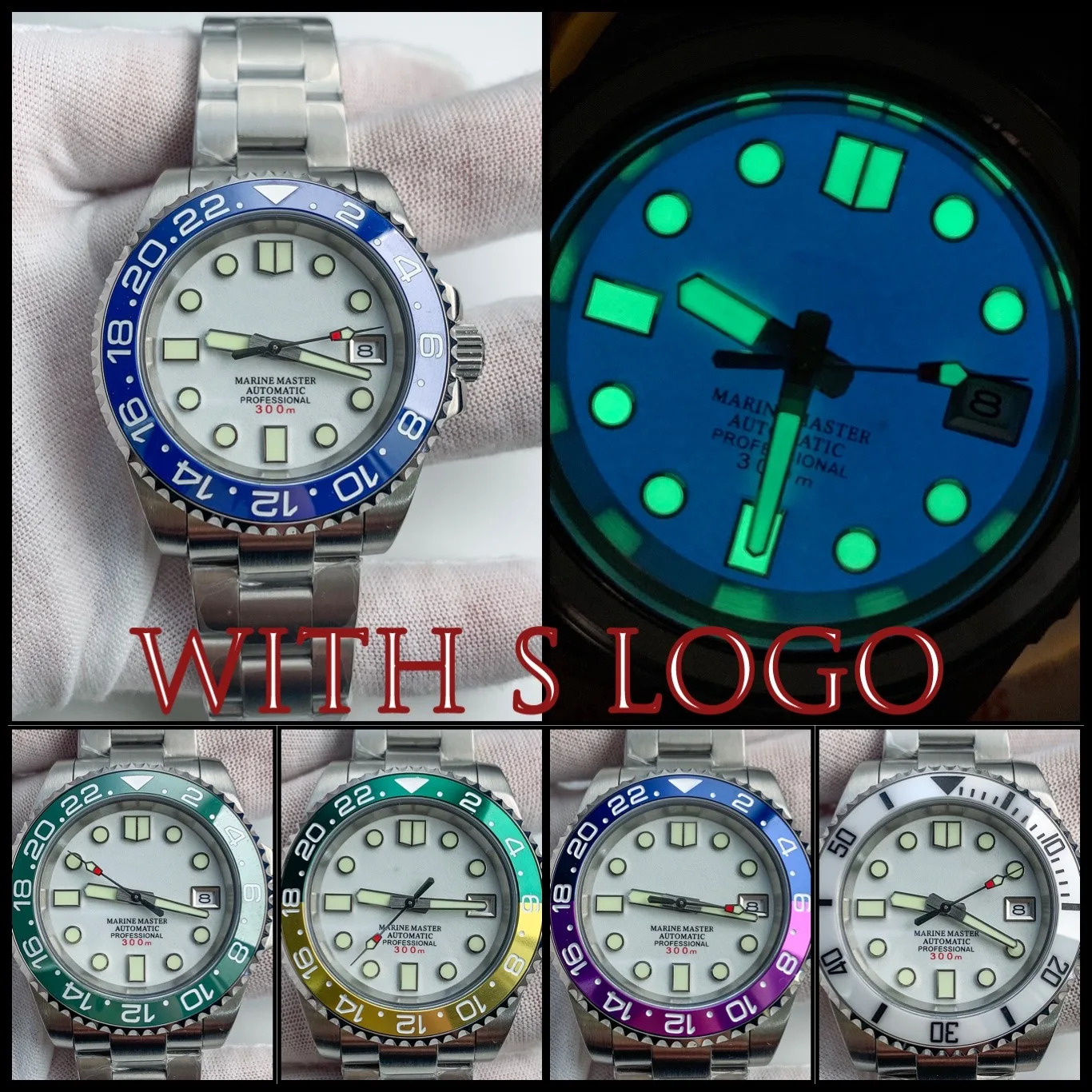 Мужские часы из нержавеющей стали зеленые светящиеся японские NH35 Move