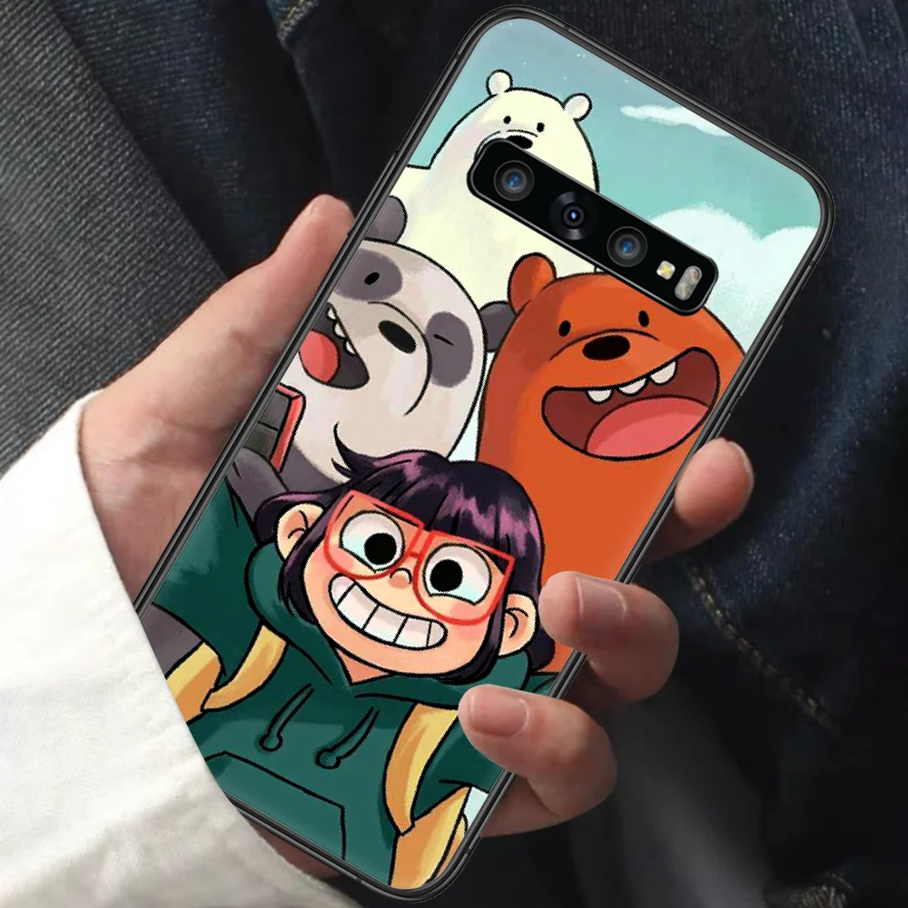 

Cartoon Ice Bare Bears Panda Phone Case for Samsung Galaxy Note S 6 7 8 9 10 E 20 Ultra Edge Plus black Cover Tpu Waterproof