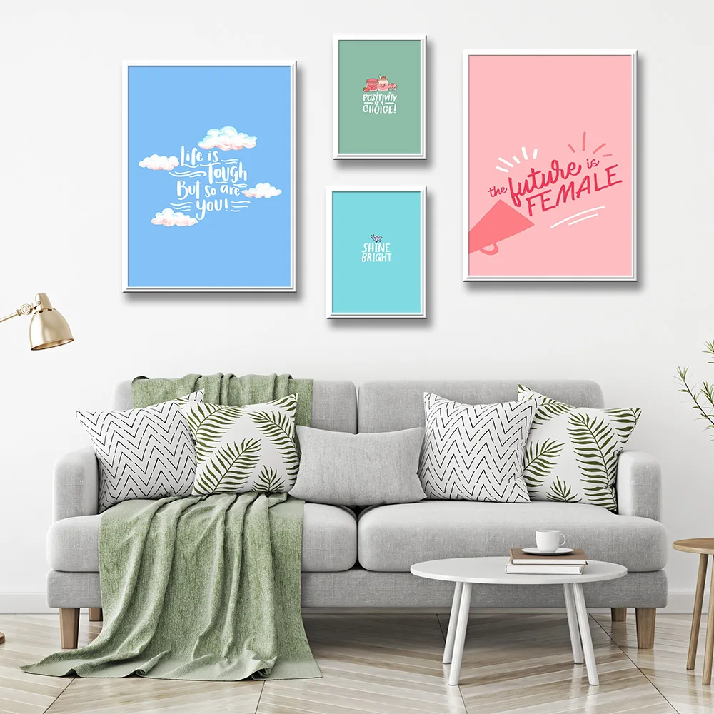 Симпатичные Красочные Письма Современный абстрактный цветок холсты для