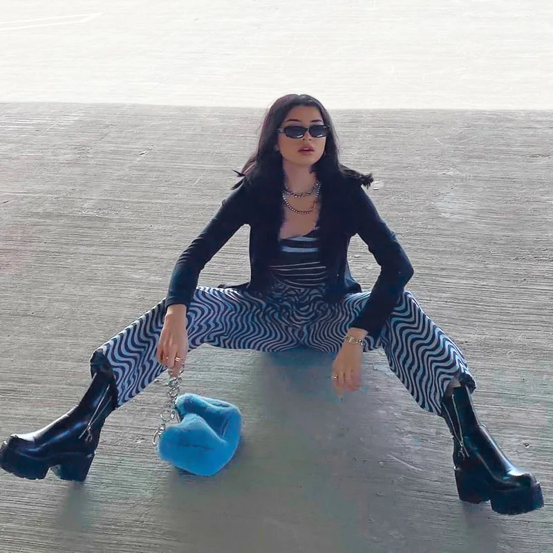 

Y2K Streetwear 2021 Women Long Pants High Waist Fashion Wide Leg Pants Casual Loose Jeans Summer Clothes Bottoms 2000s New