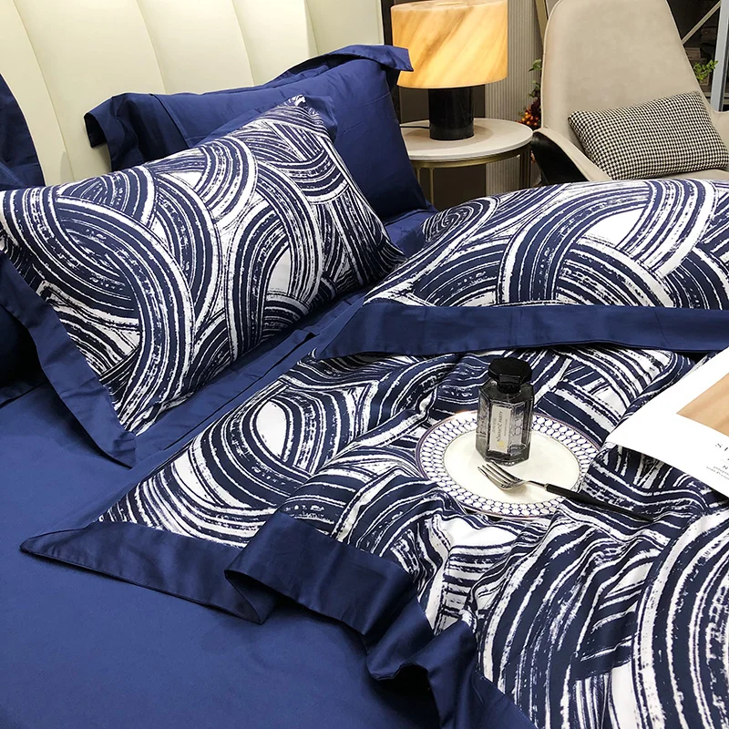 

Slap-up American Style Printed 120 Thread Long Staple Cotton Bedding Set Entry-Lux Sheet Duvet Cover Pillowcase King Queen 4PCS
