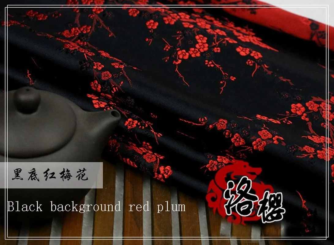 Thick Chinese Damask Costume Dress Robes Qipao Clothes Kimono Satin Plum Jacquard Brocade Fabrics | Дом и сад