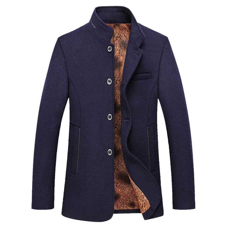 Mens Woolen Jackets 2021 Autumn Winter Men's Thicken Wool Jacket Coat Men Business Casual Warm Outerwear Male Clothes 4XL | Мужская