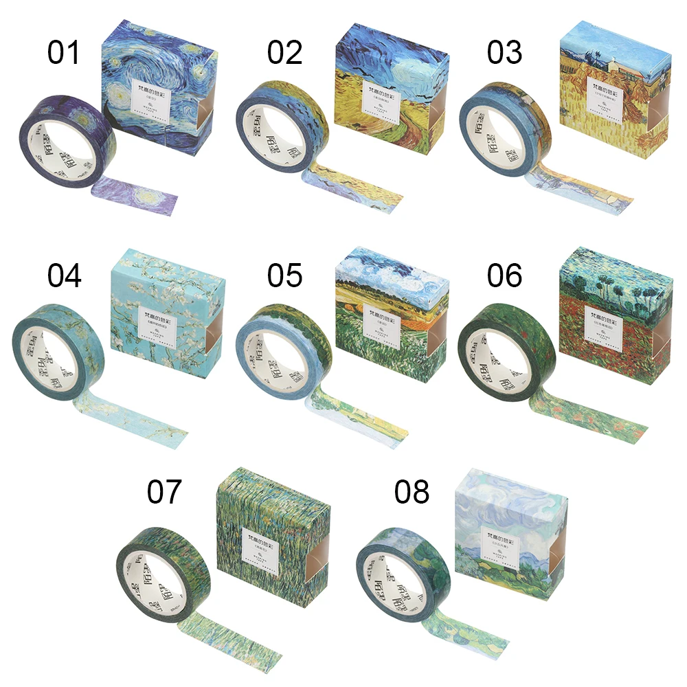 Красочная картина Ван Гога Васи-лента клейкая бумага наклейки рукоделие крафты