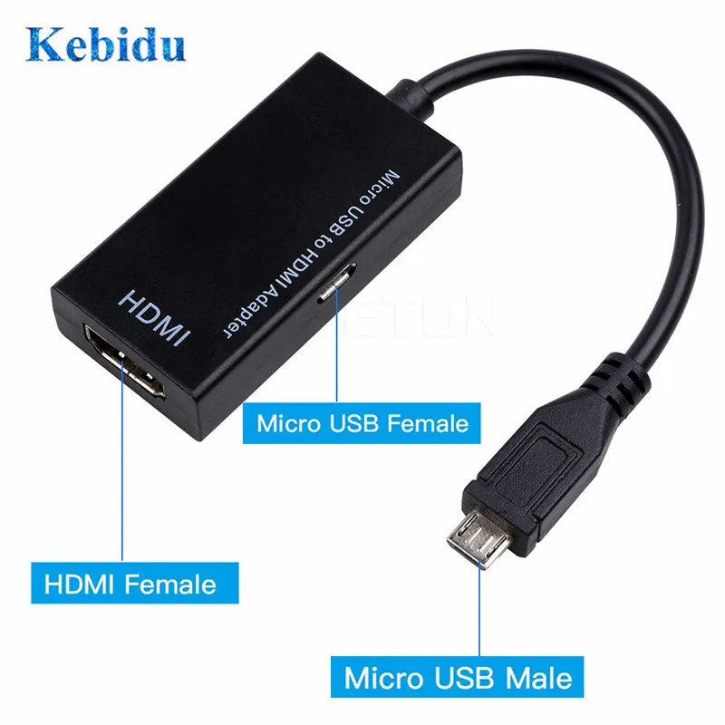 Адаптеры kebidu HDTV Кабель адаптер с Micro USB на гнездо 1080P HD HDMI совместим Samsung Galaxy HUAWEI HTC