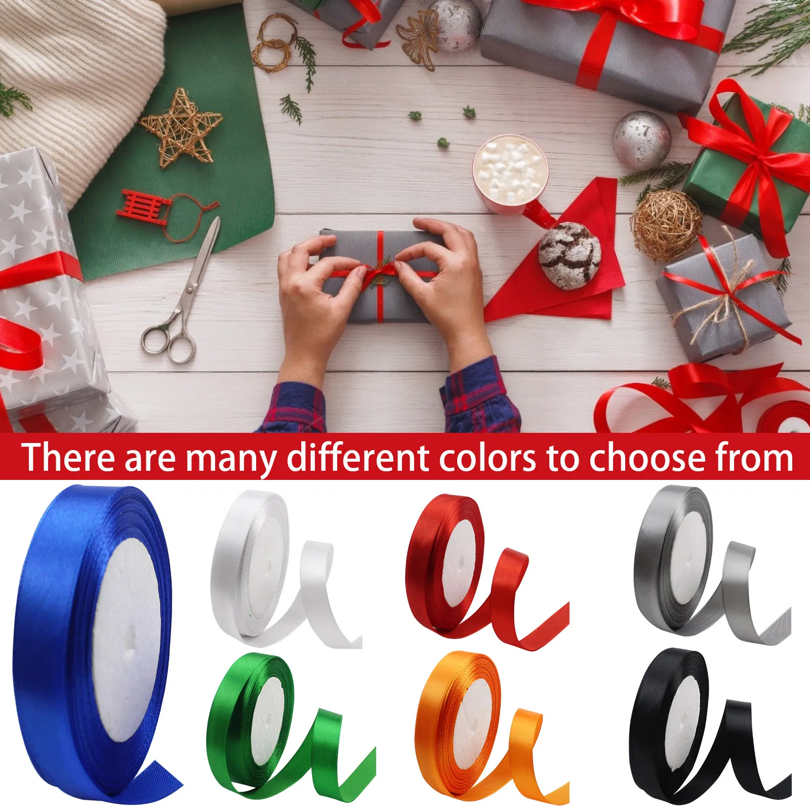 

Декоративные Шелковые ленты и ленты для свадьбы, рождественские ленты, украшения для дома, рождественский подарок