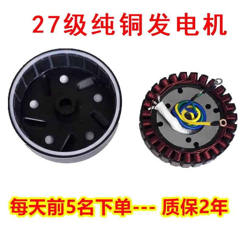 Electric car gasoline extender generator stator pole coil 27 copper rotor temperature 48V to 72V battery 3000w 5000w | Инструменты