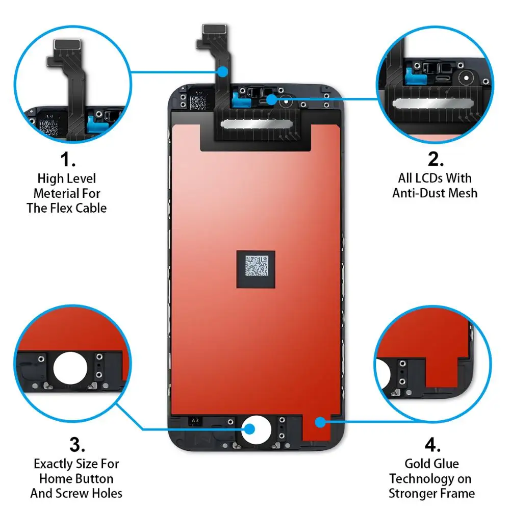 AAA + качество Pantalla для iPhone 6 6s Plus ЖК дисплей сенсорный экран дигитайзер Рамка