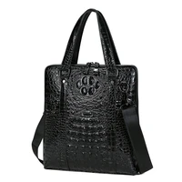 crocodile genuine leather business mens designer cross body bag handbag vertical single shoulder head briefcase pure full