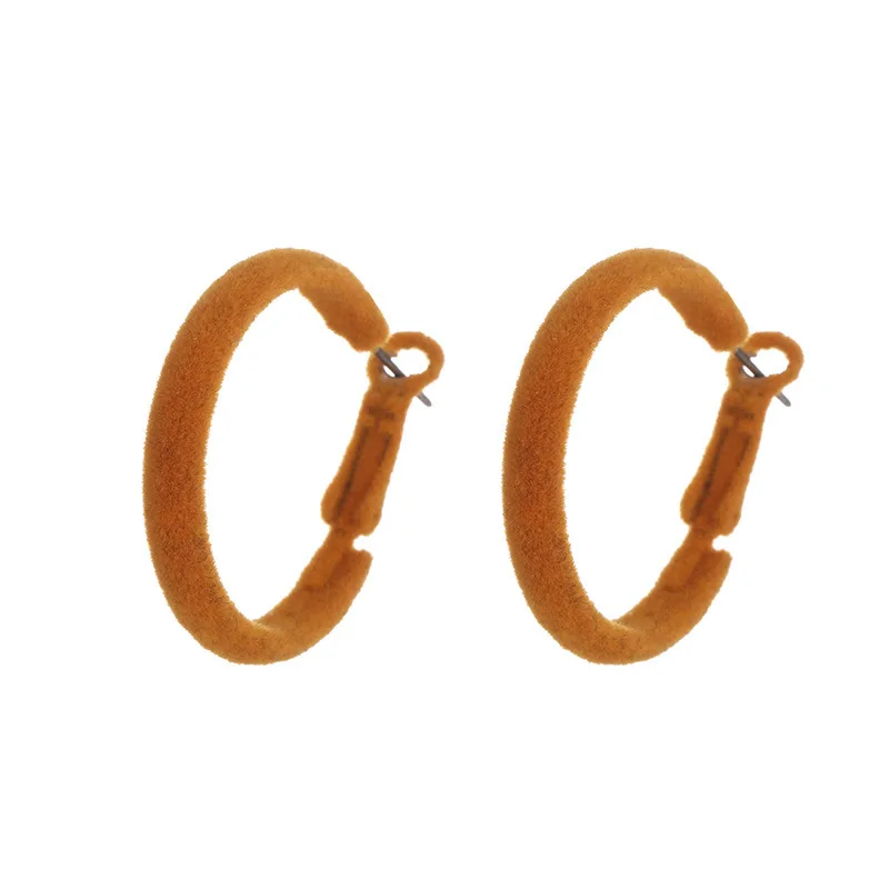 

TIMEONLY Minimalist Soft Plush Hoop Earrings Big Circle Multicolor Winter Statement Earring Birthday Gift for Women Jewellery