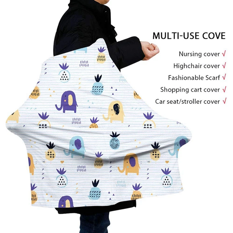 

Car Seat Cover for Babies, Stretchy Multi Use Nursing Cover,Super Light and Soft Stroller Cover, 360 Full Coverage