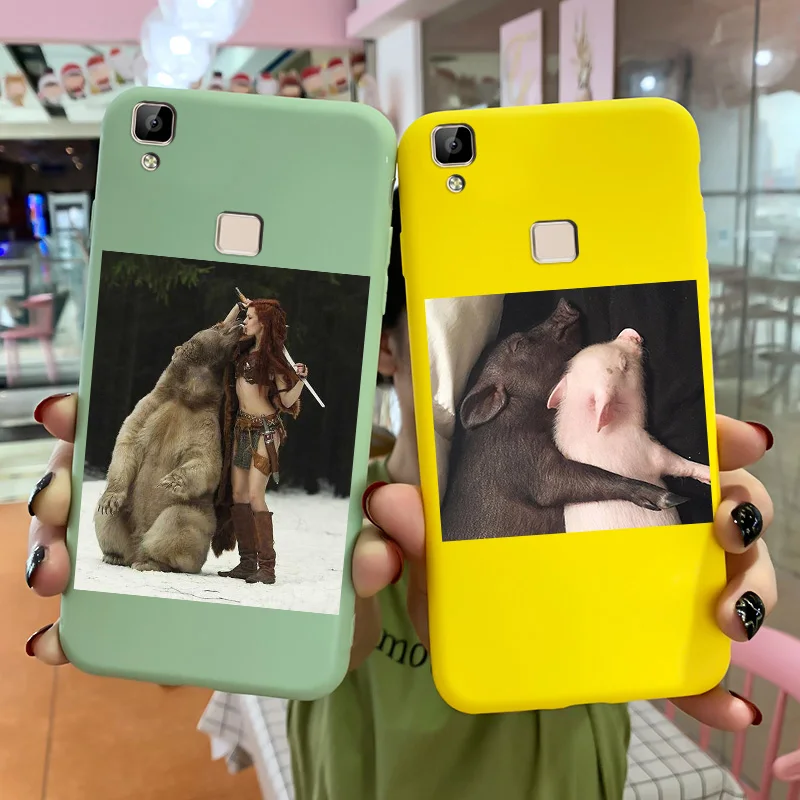 

For VIVO V3 Case Candy Painted Matte Shell For VIVO V3 MAX Case Cute Cartoon Animal Pattern Silicone Soft TPU Phone Back Cover