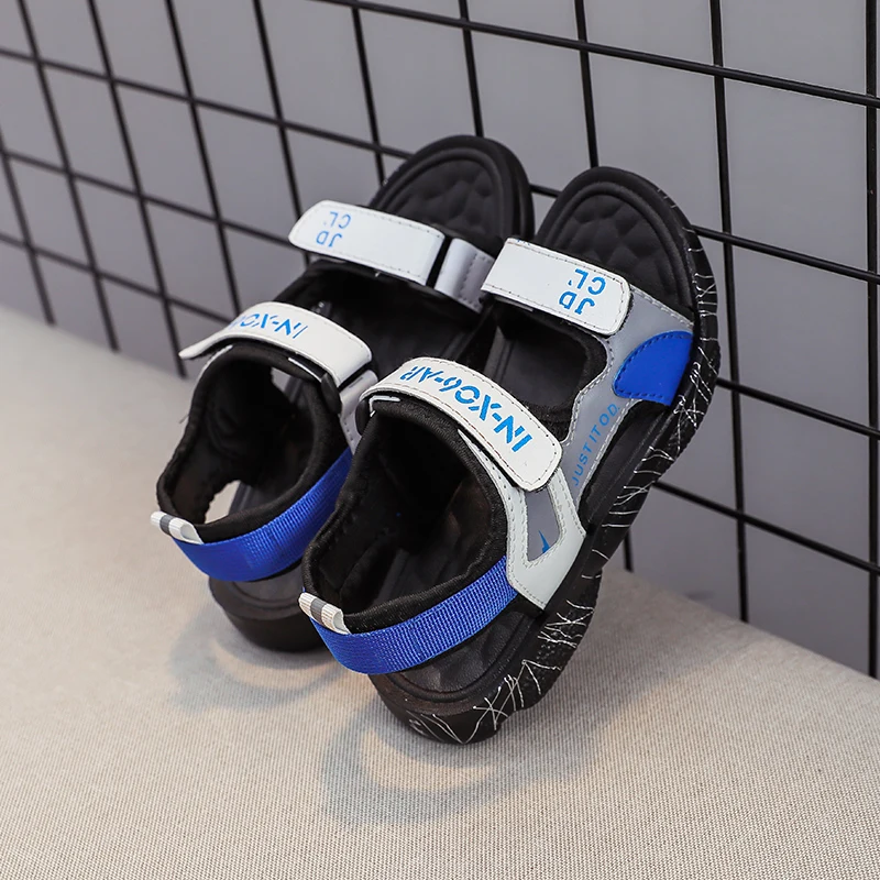 

2021 Children's Summer Boys Leather Sandals Baby Shoes Kids Flat Child Beach Shoes Sports Soft Non-slip Casual Toddler Sandals