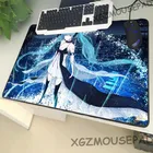 Коврик для мыши XGZ с японским аниме, резиновый нескользящий коврик сделай сам для настольного компьютера, милая девушка с черными застежками, большого размера, 90x40