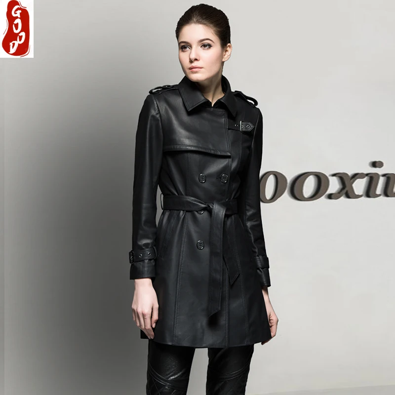 

Осенне-зимняя куртка женская одежда 2021 куртка из 100% натуральной кожи женское пальто из овчины корейское элегантное облегающее длинное паль...