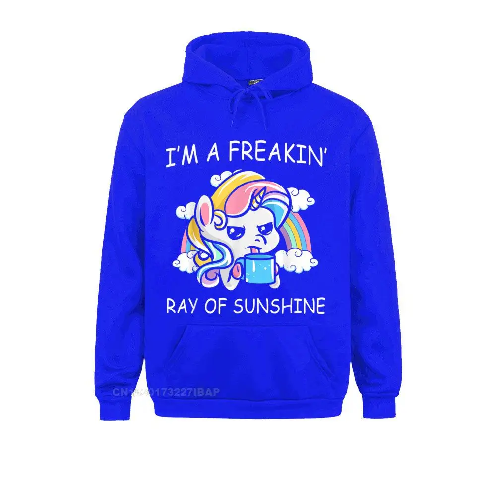 Unicorn I'm A Freakin' Ray Of Sunshine Unicorns Women Hoodies New Arrival Summer Long Sleeve Men Sweatshirts Anime Clothes | Мужская