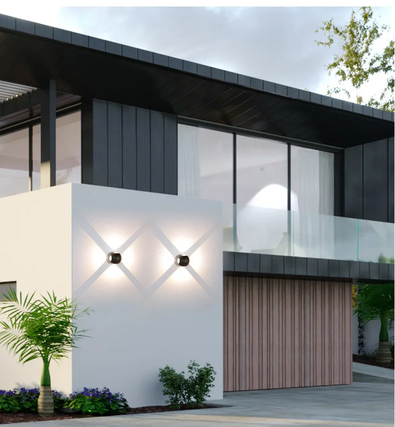 Светодиодный настенный светильник из алюминия современный для сада наружное