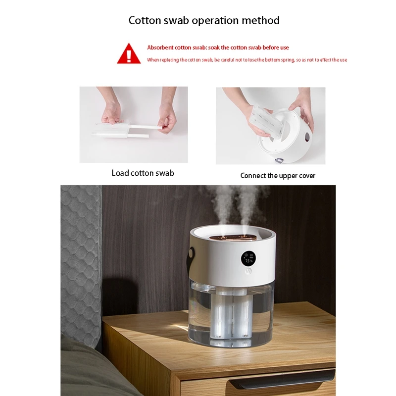 

High Capacity Portable Aroma Diffuser WirelessAir Humidifier, 2L USB Desk Top Atomizer Diffuser with Night Light