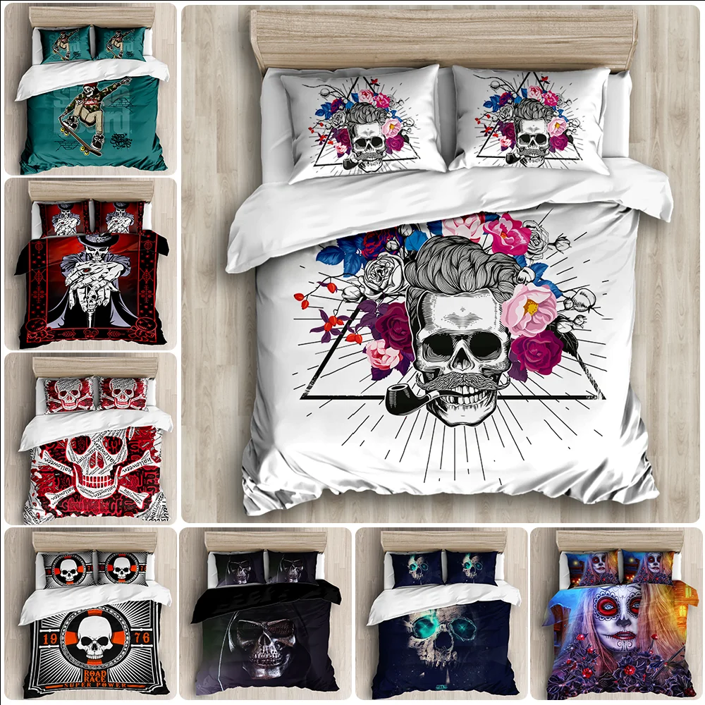 2020 новые расцветки череп серии роскошный набор постельного белья с одеялом
