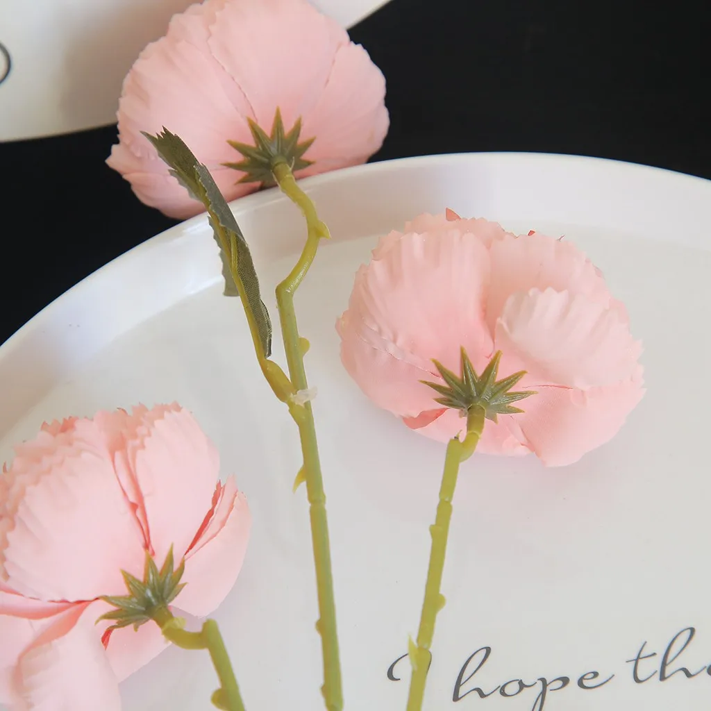 Искусственные цветы 3 головки из Ranunculus asiaticus поддельные цветочный букет