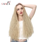 Синтетические кудрявые U-образные парики для женщин, удлинители волос с зажимом, цельный натуральный парик с водной волной, длинный коричневый парик 26 дюймов, U07