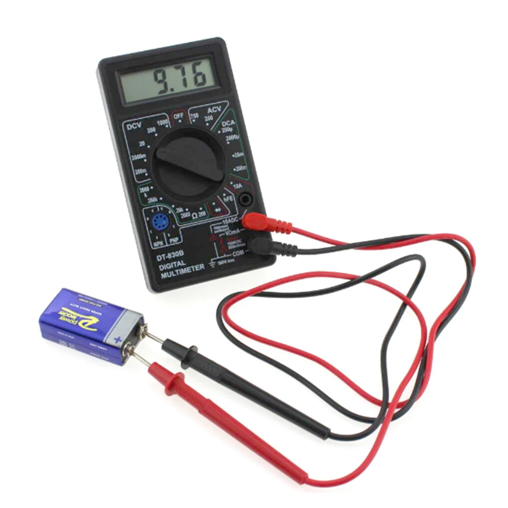 

DT-830B Digital Multifunction LCD Voltmeter Ammeter Ohm Multimeter with Test Leads Tester Tool Peak Tester Capacitance Meter