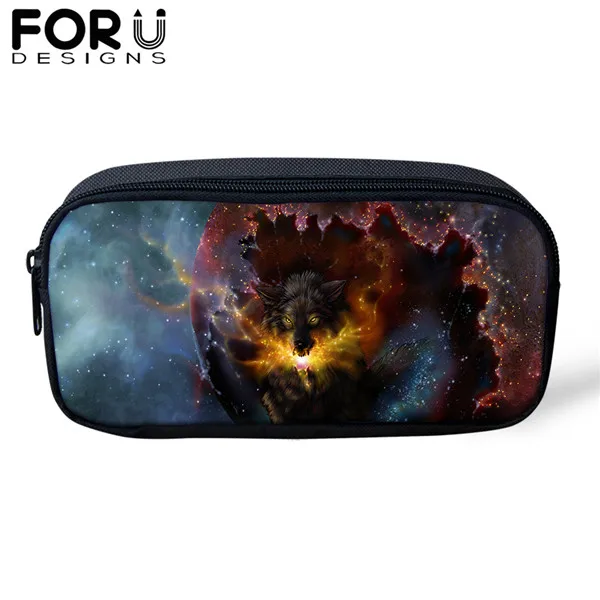 FORUDESIGNS/Сумка для карандашей пакет с рисунком волка из мультфильма для мальчика, Студенческая коробка для макияжа, дорожные кошельки, сумка для хранения канцелярских принадлежностей, защитный чехол - Цвет: CDWX3807K