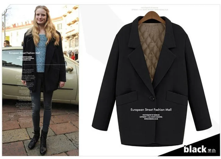 Manteau femme Европейский Осень Зима Женское негабаритное стеганое шерстяное пальто простая Верхняя одежда casaco feminino пальто
