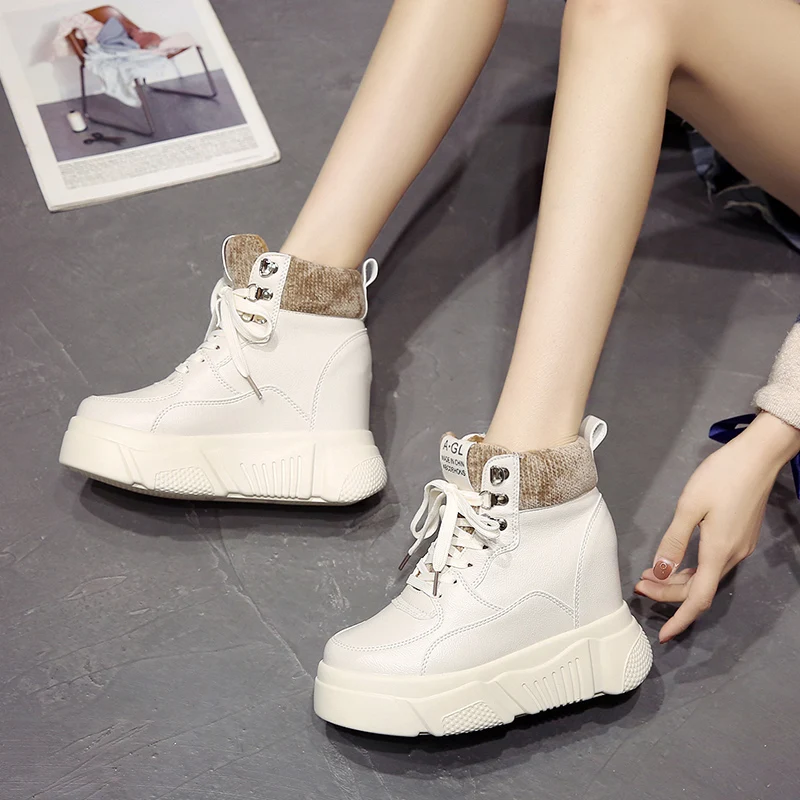 2020 женские зимние повседневные ботильоны на платформе Женские осенние кроссовки