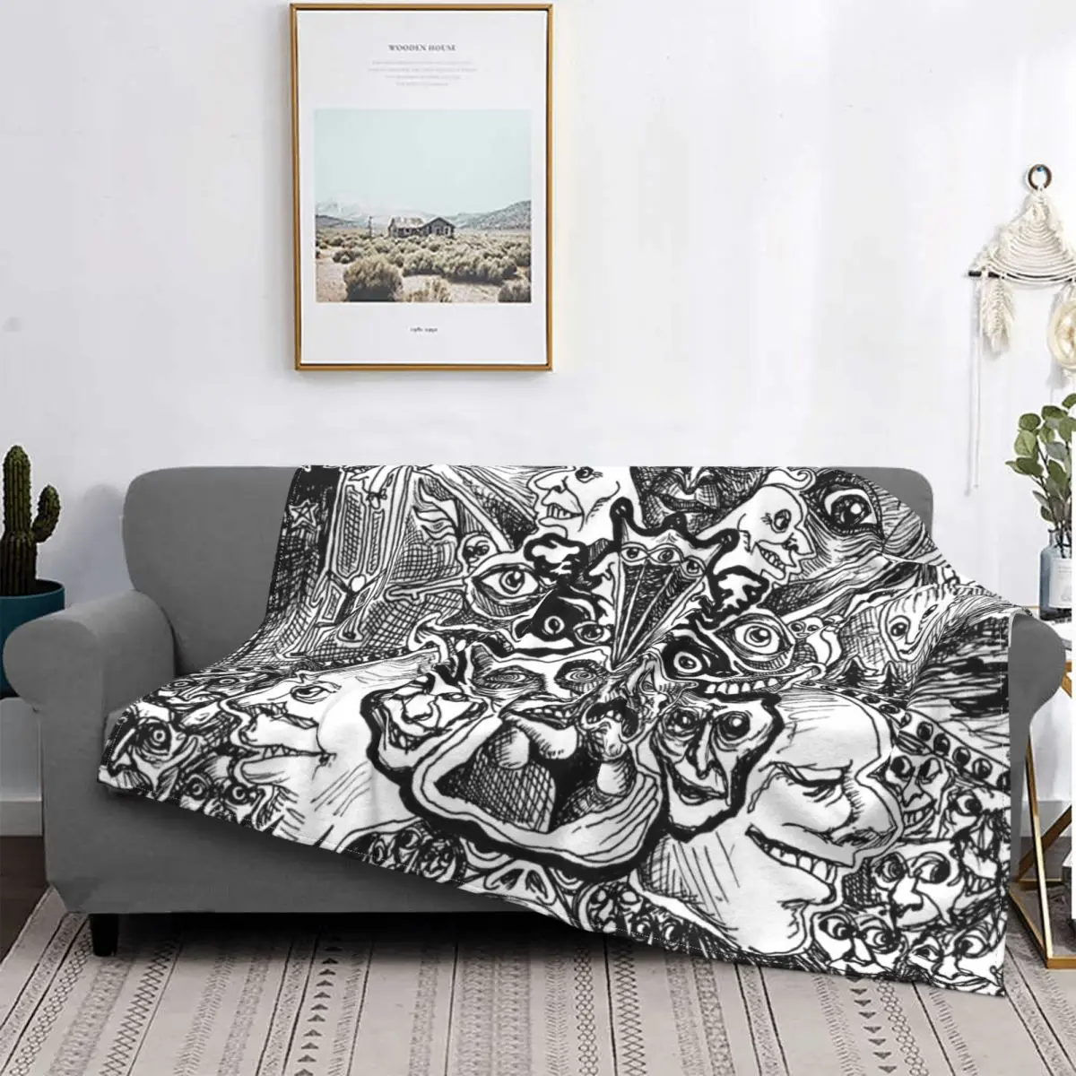 

Manta con capucha de felpa de Anime, colcha para cama A cuadros, colchas de verano