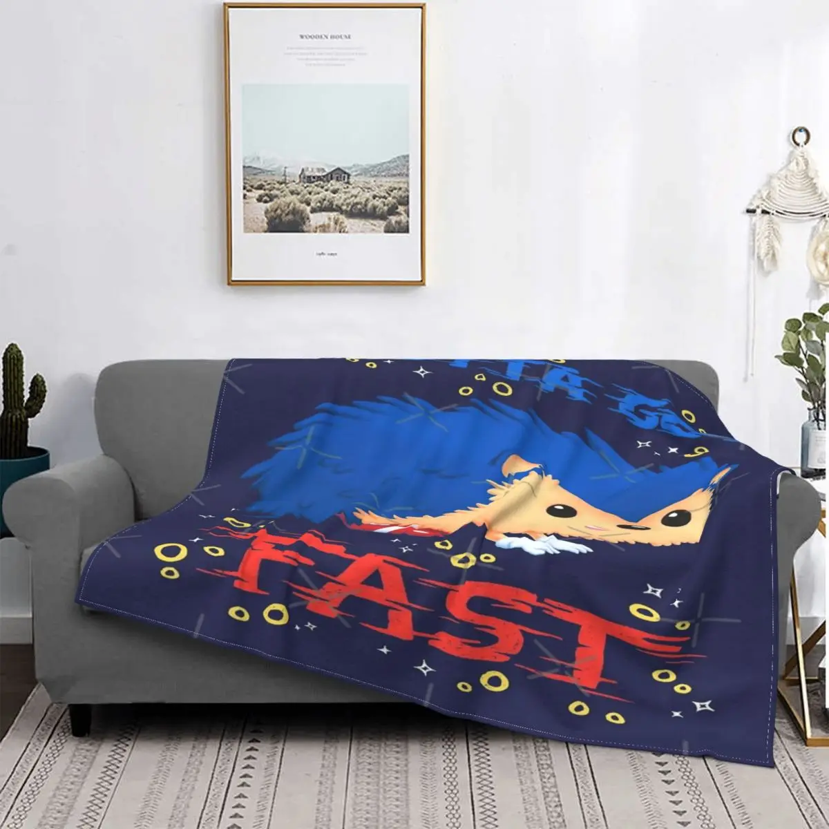 

Gotta Go Fast Cute Hedhehog Blanket Bedspread Bed Plaid Muslin Sofa Blankets Muslin Blanket Summer Bedspread
