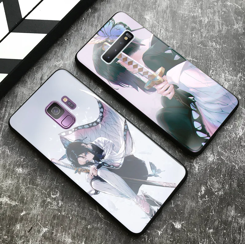 Shinobu Kocho Kimetsu no Yaiba мягкий силиконовый стеклянный чехол для телефона Samsung Galaxy S8 S9 S10e