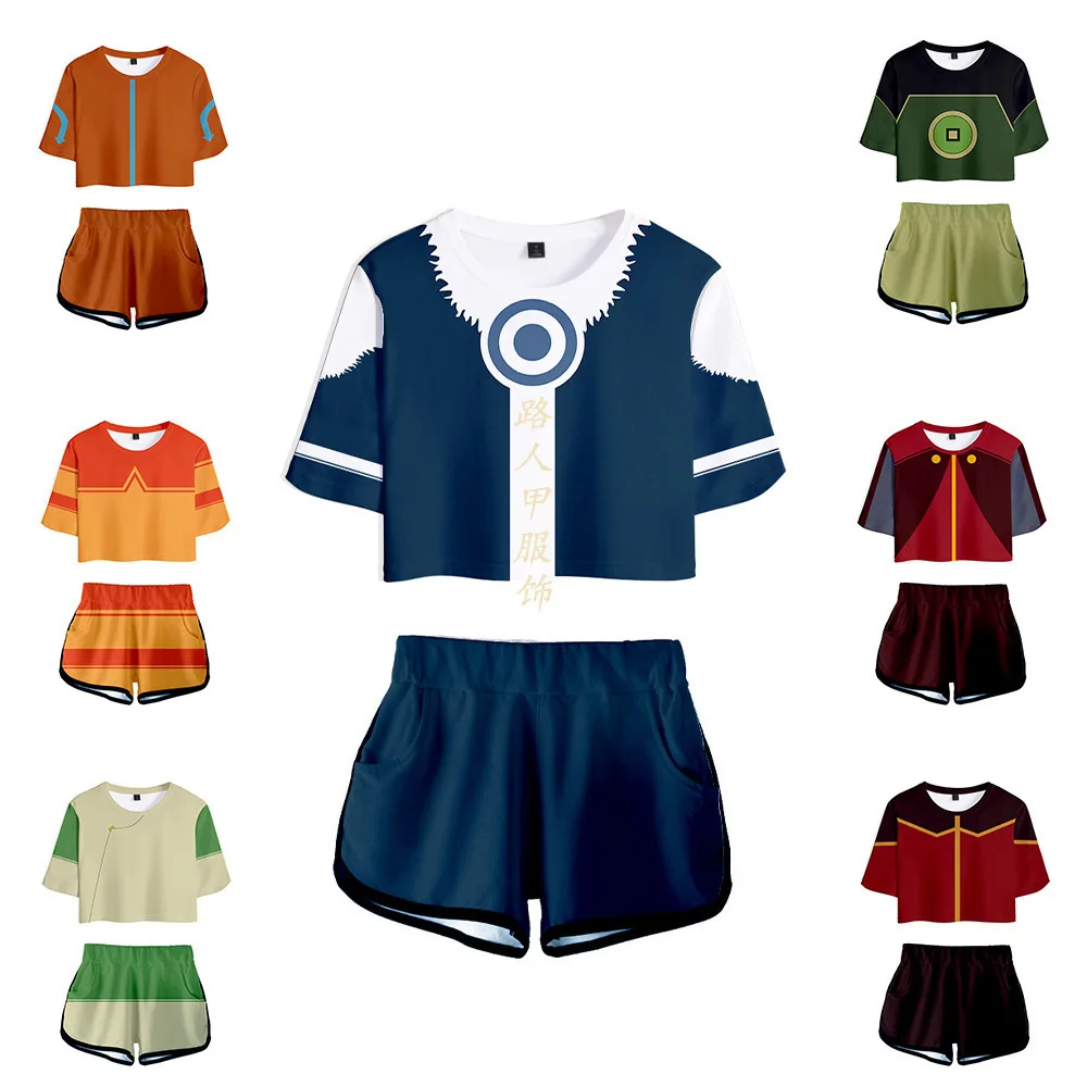 Аватар: Последний Костюм для косплея Airbender летние мужские и женские топы с