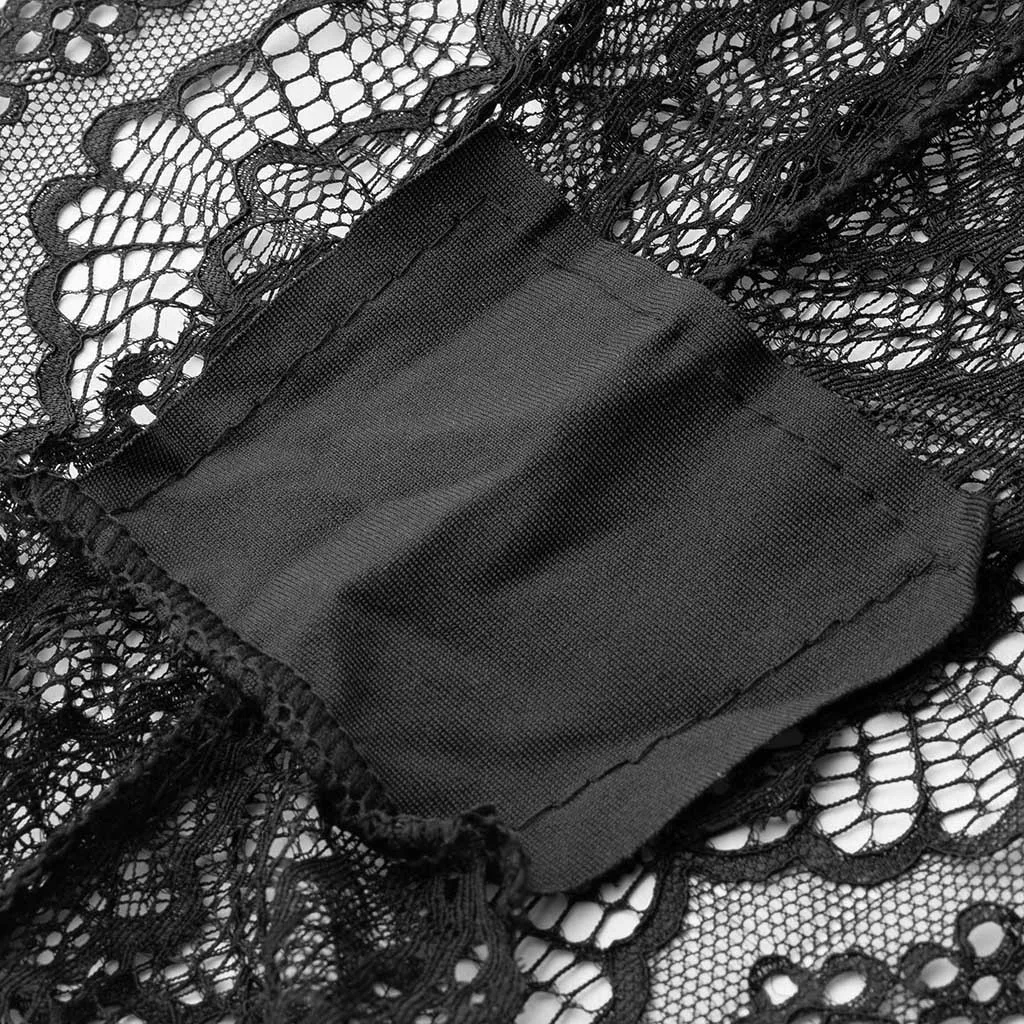 Женское сексуальное нижнее белье сетчатый цельный кружевной пижамный комплект